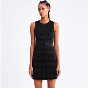 Zara faux leather textured little black dress